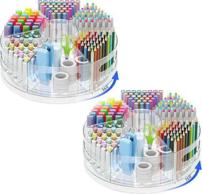CraftGenes Clear Rotating Organizer, Acrylic Pen Holder, Marker Organizer