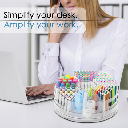 CraftGenes Clear Rotating Organizer, Acrylic Pen Holder, Marker Organizer