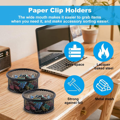 2 Pack Mesh Paper Clip Holder for Desk Office ﻿Organizer