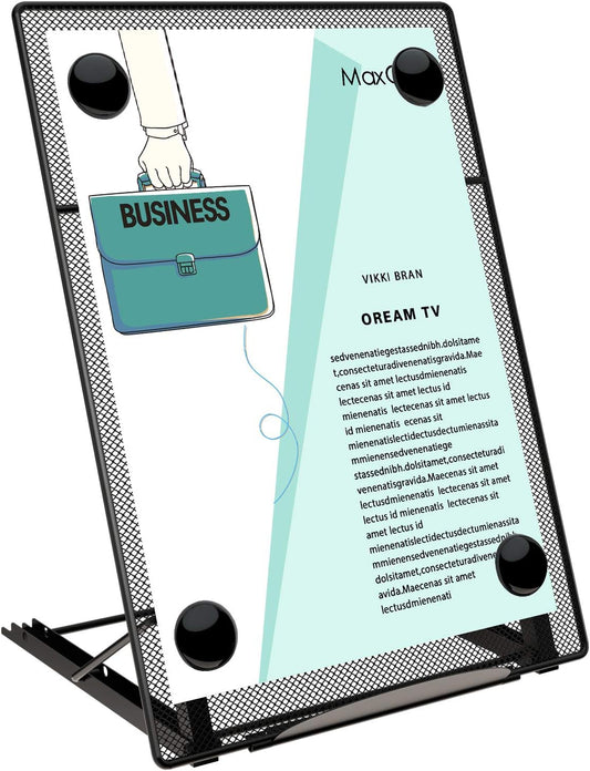 Desktop Document Holder, Foldable Copy Holder Stand for Desk, Black