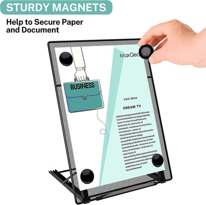 Desktop Document Holder, Foldable Copy Holder Stand for Desk, Black