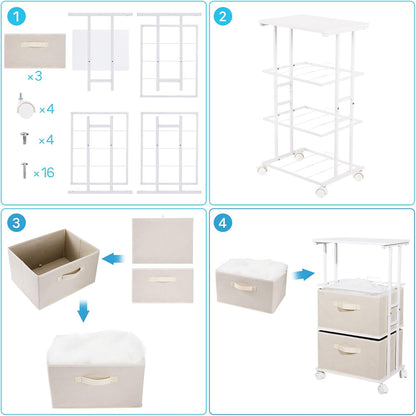 Dresser Storage with 3 Drawers, Fabric Dresser Tower, Vertical Storage Unit for Bedroom, Closet, Office, Black