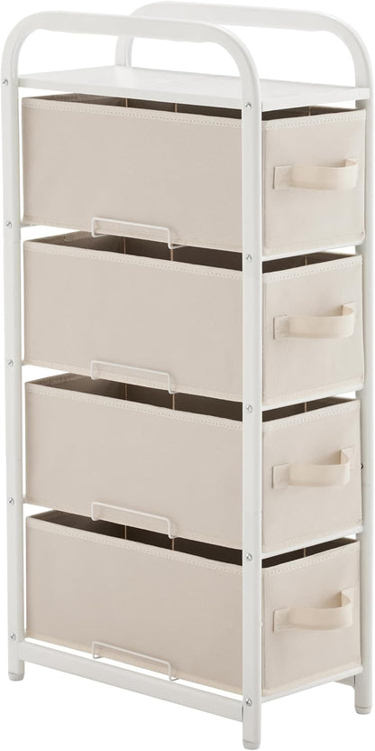 Dresser Storage with 3 Drawers, Fabric Dresser Tower, Vertical Storage Unit for Bedroom, Closet, Office, Black