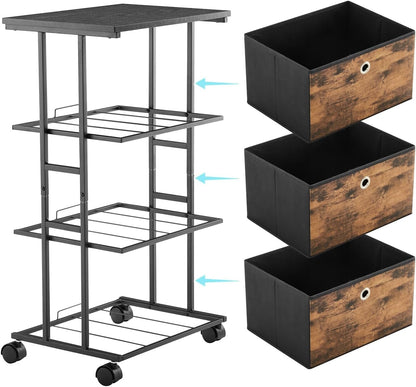 Dresser Storage with 3 Drawers, Fabric Dresser Tower, Vertical Storage Unit for Bedroom, Closet, Office, Black