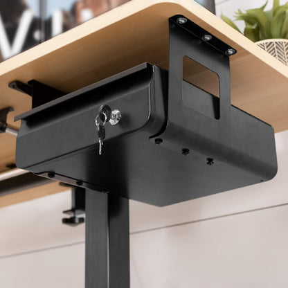 Black 12 x 14 inch Under Desk Double Stacked Drawers, DESK-AC03L-2B