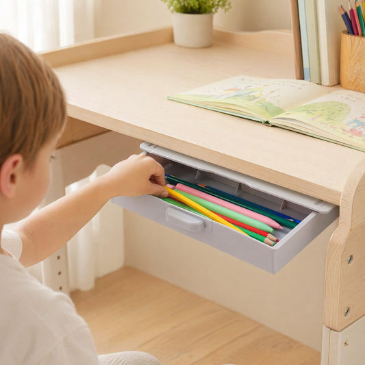 Self Adhesive under Desk Drawer Organizer Sliding Drawer Tray for Office School Stationery Storage Hidden Desk Organizer 9.05 X 4.13 X 1.25 in