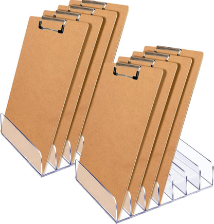 2Pcs Acrylic Clipboard Organizer, 7 Slots Document Storage Rack