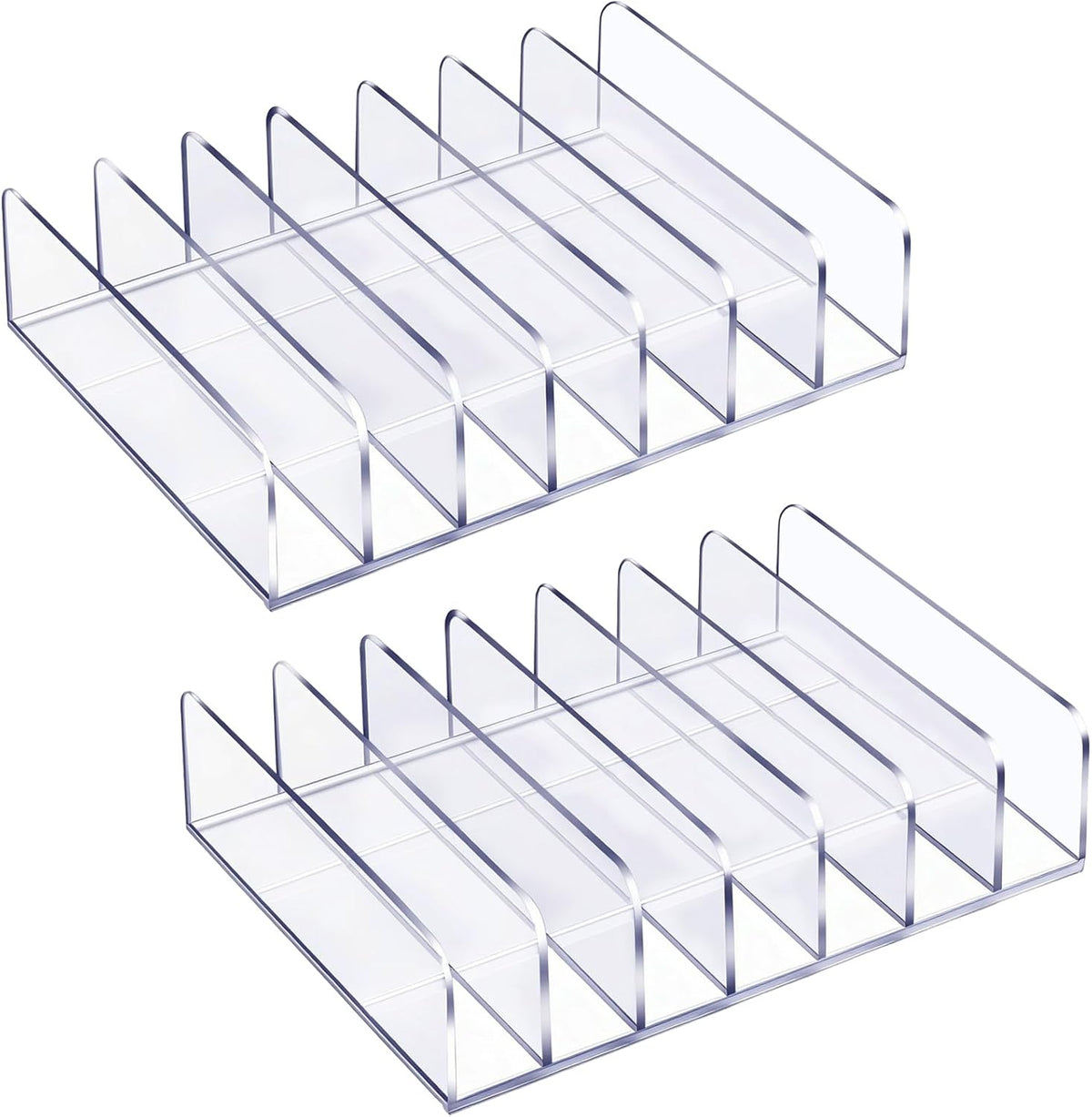 2Pcs Acrylic Clipboard Organizer, 7 Slots Document Storage Rack