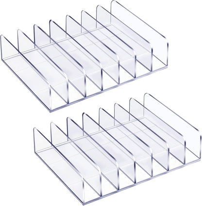 2Pcs Acrylic Clipboard Organizer, 7 Slots Document Storage Rack