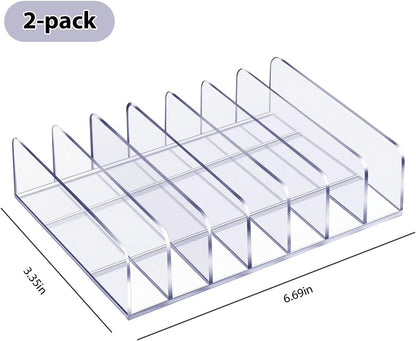 2Pcs Acrylic Clipboard Organizer, 7 Slots Document Storage Rack