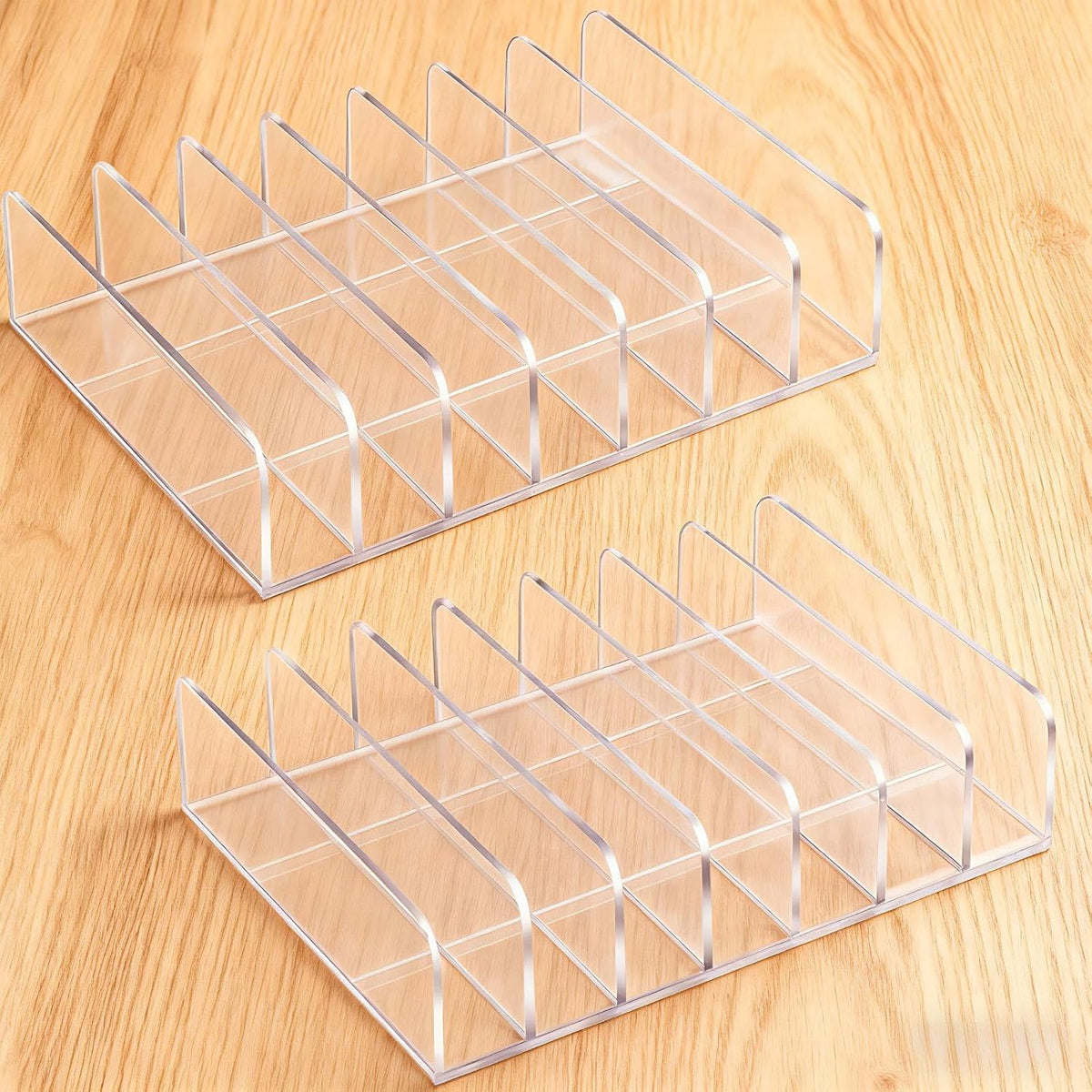 2Pcs Acrylic Clipboard Organizer, 7 Slots Document Storage Rack
