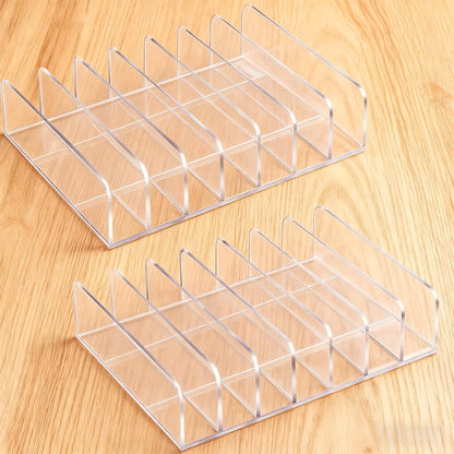 2Pcs Acrylic Clipboard Organizer, 7 Slots Document Storage Rack