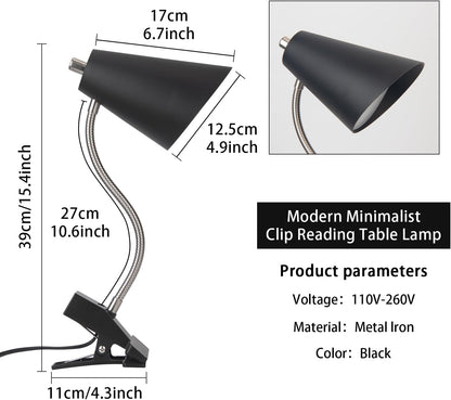 LED Desk Lamp with 1 USB Charging Port and 1 AC Outlet, Organizer Base, Adjustable Neck, On/Off Switch, Modern Table Lamp for Reading, Working, Studying, Gentle Warm White Light, Eye Protect(Black)