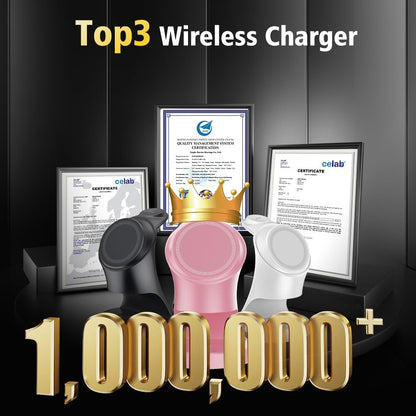 Wireless Charger,3 in 1 Magnetic Wireless Charger Stand, Fast Wireless Charging Dock for iPhone17/16/15/14/13/12 Series, Apple Watch Series, AirPods Pro.