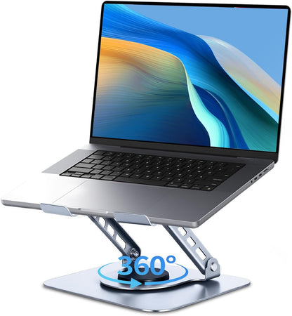 360° Rotating Laptop Stand, Aluminum Riser with Ergonomic Design