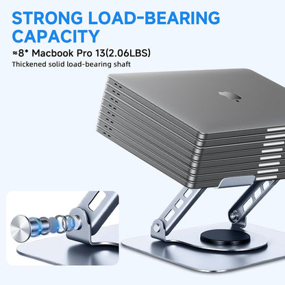 360° Rotating Laptop Stand, Aluminum Riser with Ergonomic Design