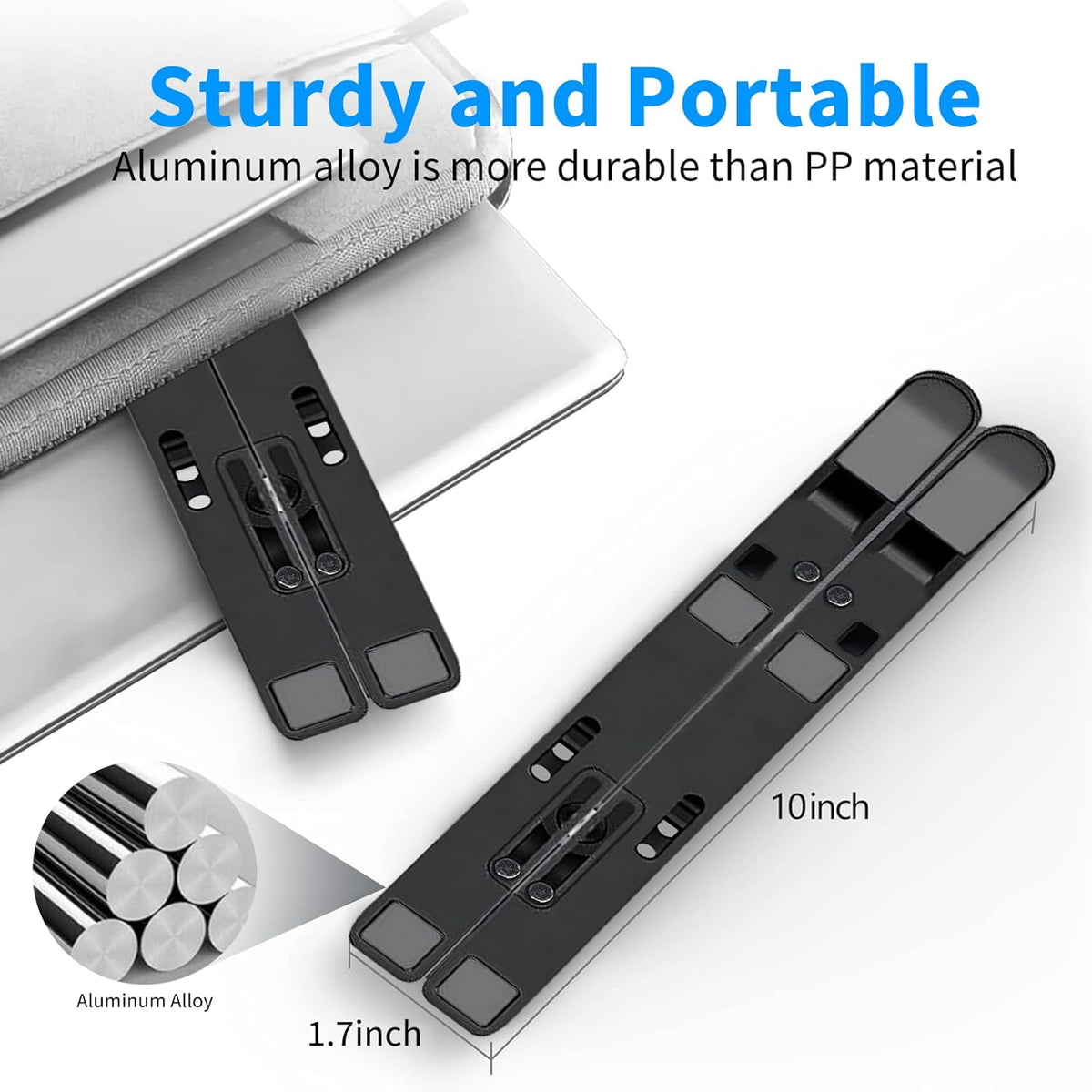 360° Rotating Laptop Stand, Aluminum Riser with Ergonomic Design