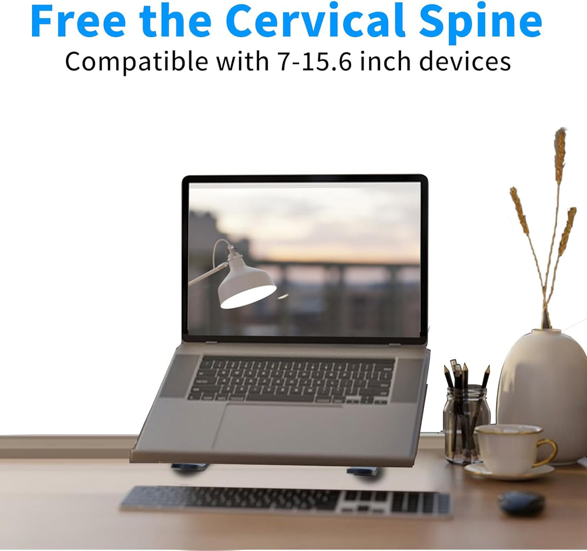 360° Rotating Laptop Stand, Aluminum Riser with Ergonomic Design