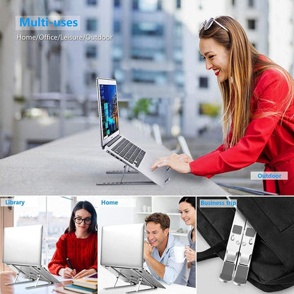 360° Rotating Laptop Stand, Aluminum Riser with Ergonomic Design
