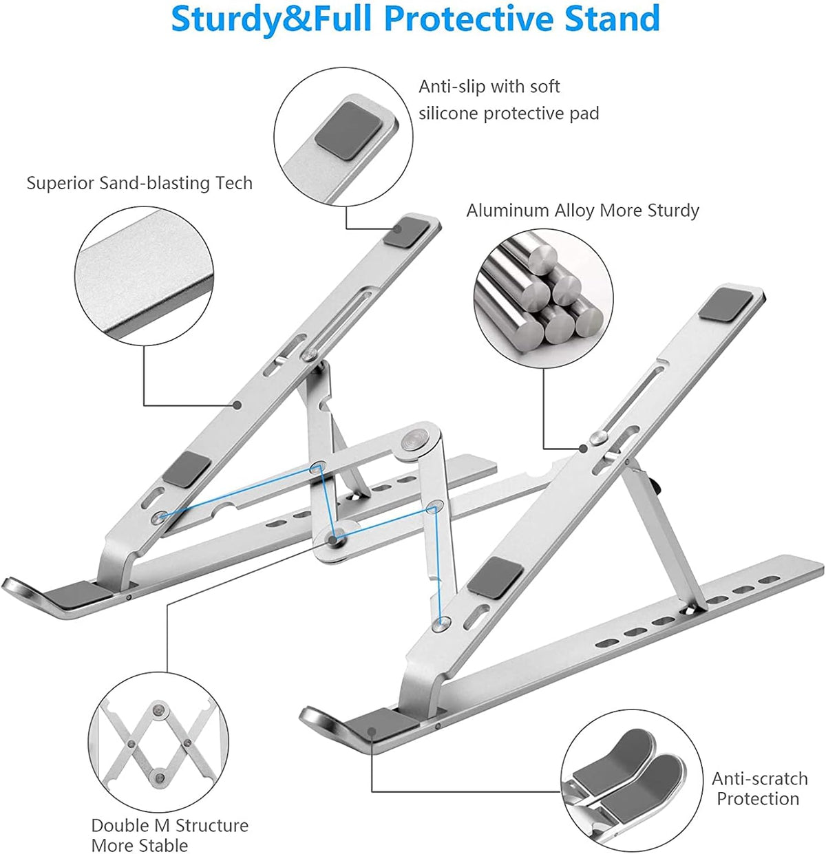 360° Rotating Laptop Stand, Aluminum Riser with Ergonomic Design