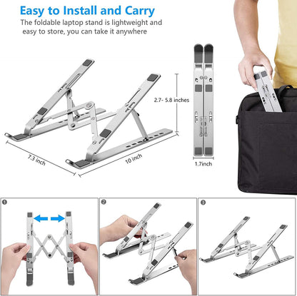 360° Rotating Laptop Stand, Aluminum Riser with Ergonomic Design