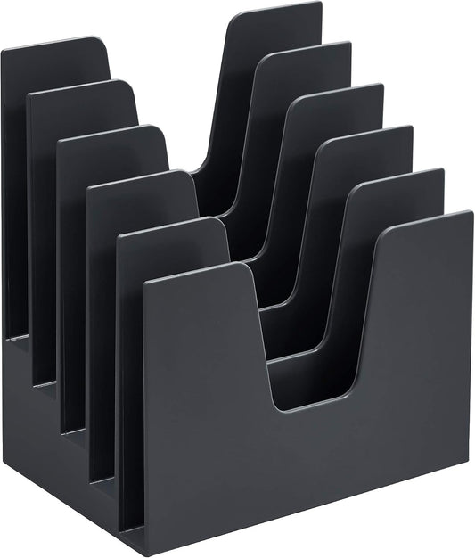 Acrimet 5 Section Incline File Sorter Organizer, Desktop Mail Holder, Black