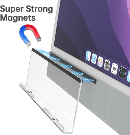Magnetic Monitor Memo Board, Acrylic Sticky Note Holder, Desk, Clear