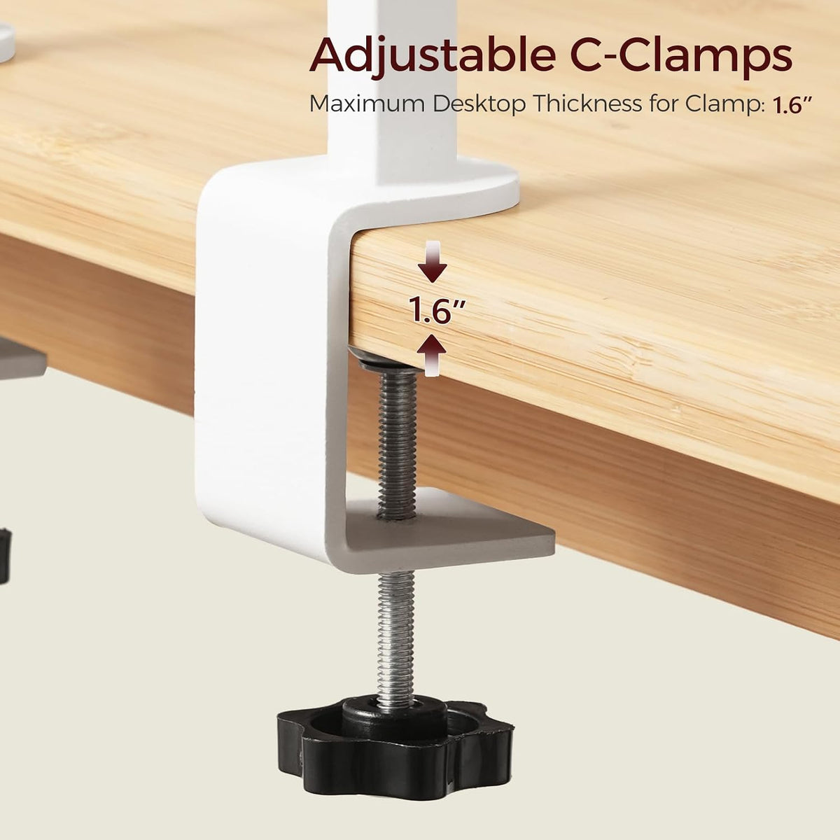 Clamp on Desk Corner Organizer, 3-Tier Desktop Shelf, Adjustable Desk Corner Storage Shelf with Metal Frame, for Office, Game Room, Black DSBK5501