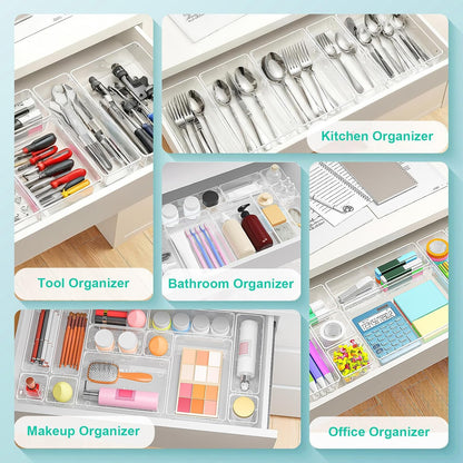 45P Makeup Desk Drawer Organizers Set for Vanity, Bathroom, Kitchen
