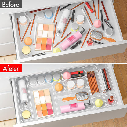 45P Makeup Desk Drawer Organizers Set for Vanity, Bathroom, Kitchen