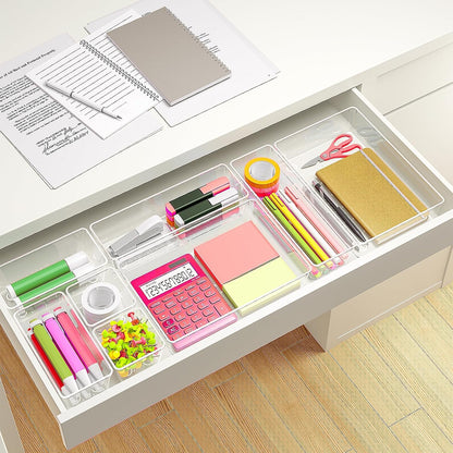 45P Makeup Desk Drawer Organizers Set for Vanity, Bathroom, Kitchen