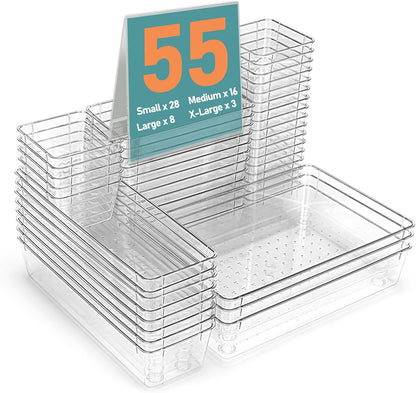 45P Makeup Desk Drawer Organizers Set for Vanity, Bathroom, Kitchen