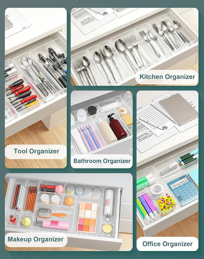 45P Makeup Desk Drawer Organizers Set for Vanity, Bathroom, Kitchen