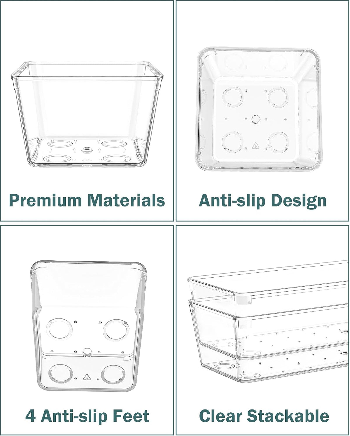 45P Makeup Desk Drawer Organizers Set for Vanity, Bathroom, Kitchen
