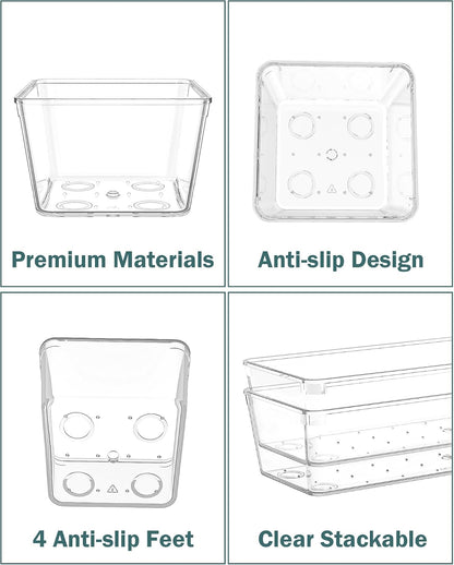 45P Makeup Desk Drawer Organizers Set for Vanity, Bathroom, Kitchen