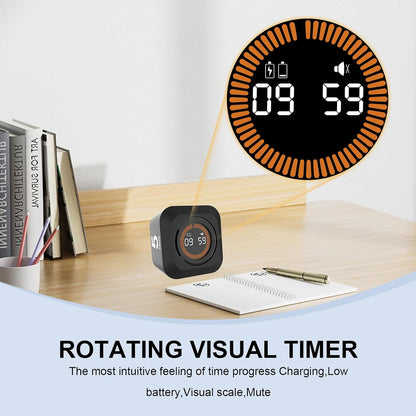 Rotating Cube Visual Countdown Timer 5, 25, 10, 50 Min Preset+Custom Mode