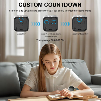 Rotating Cube Visual Countdown Timer 5, 25, 10, 50 Min Preset+Custom Mode