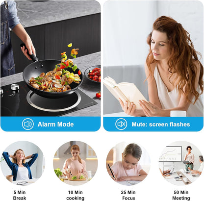 Rotating Cube Visual Countdown Timer 5, 25, 10, 50 Min Preset+Custom Mode