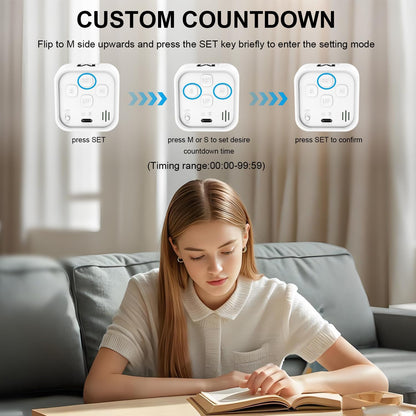 Rotating Cube Visual Countdown Timer 5, 25, 10, 50 Min Preset+Custom Mode