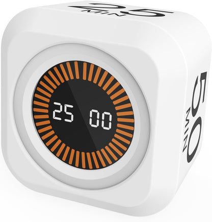 Rotating Cube Visual Countdown Timer 5, 25, 10, 50 Min Preset+Custom Mode