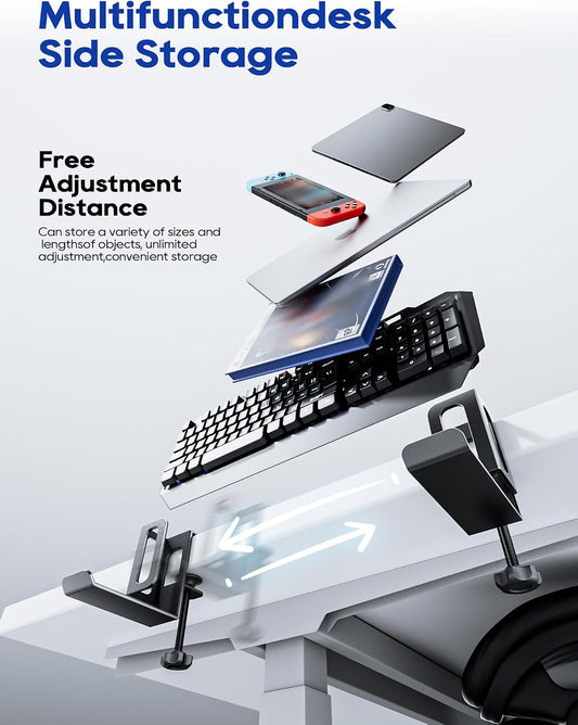 Laptop Storage for Desk, Vertical Laptop Stand for Desk, MacBook Vertical Stand, with Headphone Holder, Desk Side Storage for MacBook/Surface/Samsung/HP/Dell[M, Black]