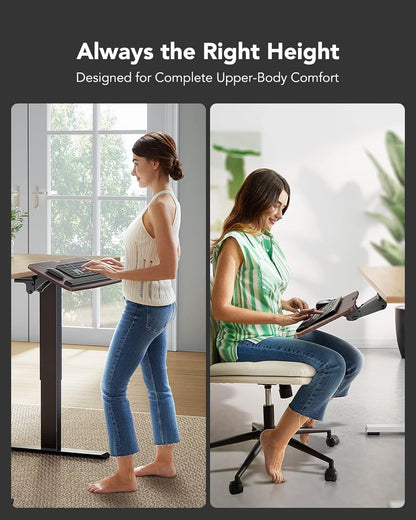 Under Desk Keyboard Tray, 360 Degree Adjustable Mouse Platform