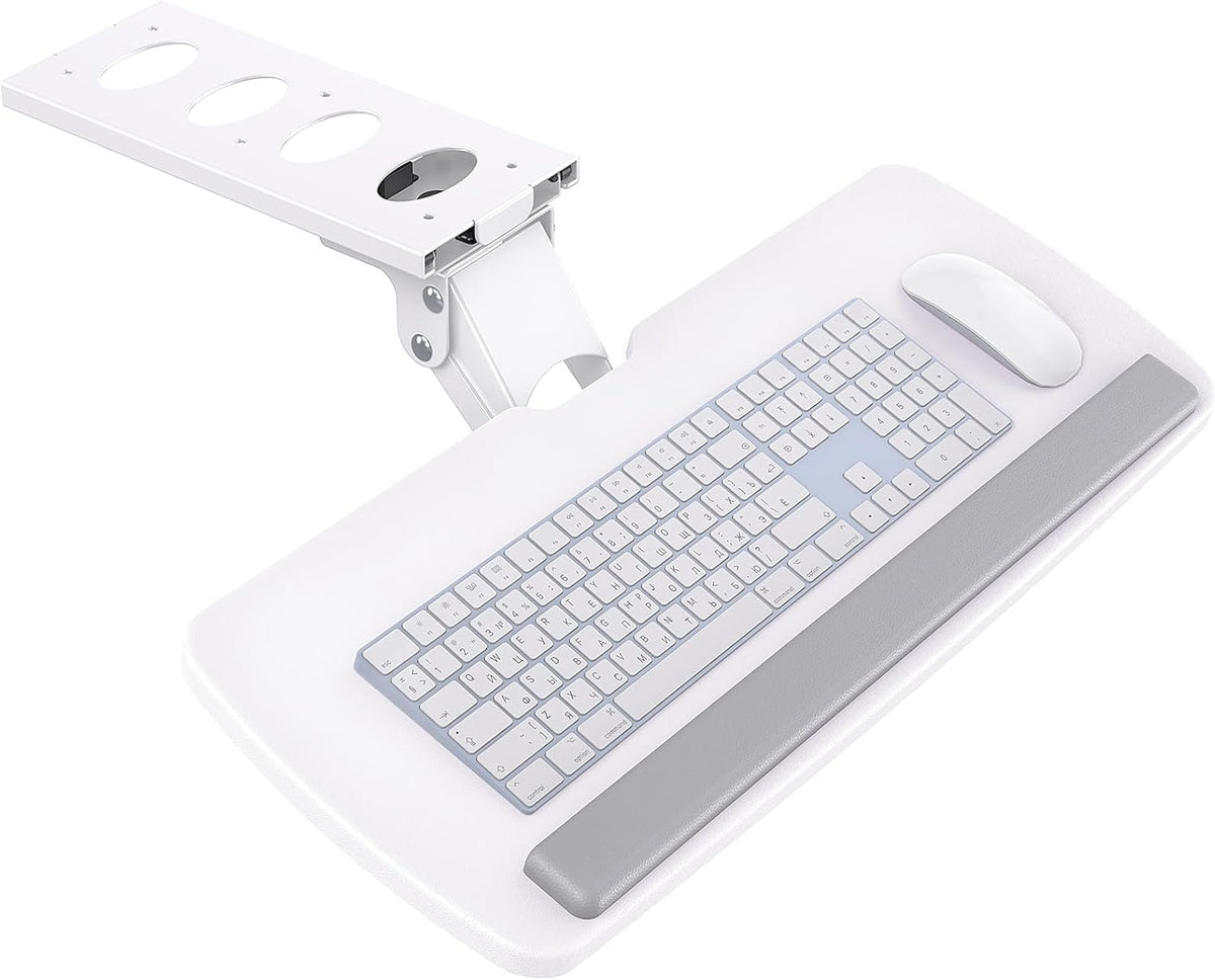 Under Desk Keyboard Tray, 360 Degree Adjustable Mouse Platform