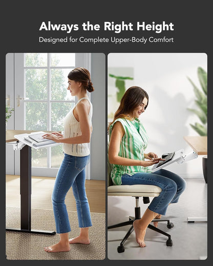 Under Desk Keyboard Tray, 360 Degree Adjustable Mouse Platform