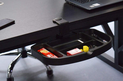 Clamp-On Under Desk 360-Degree Swivel Drawer - Perfect Office Storage Accessory For Your Existing Standing Desk (Clamp-On Desk Drawer - Black)