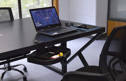 Clamp-On Under Desk 360-Degree Swivel Drawer - Perfect Office Storage Accessory For Your Existing Standing Desk (Clamp-On Desk Drawer - Black)