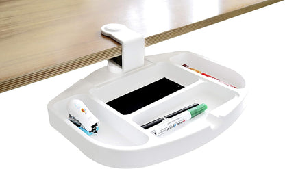 Clamp-On Under Desk 360-Degree Swivel Drawer - Perfect Office Storage Accessory For Your Existing Standing Desk (Clamp-On Desk Drawer - Black)