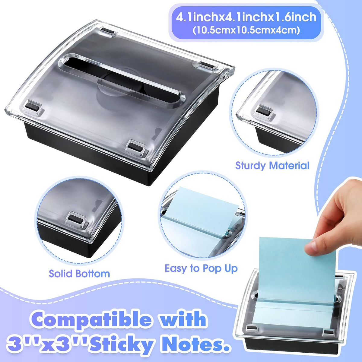 4 Pcs Pop up Sticky Notes Dispenser Sticky Note Holder for Desk