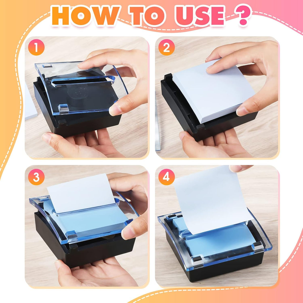 4 Pcs Pop up Sticky Notes Dispenser Sticky Note Holder for Desk