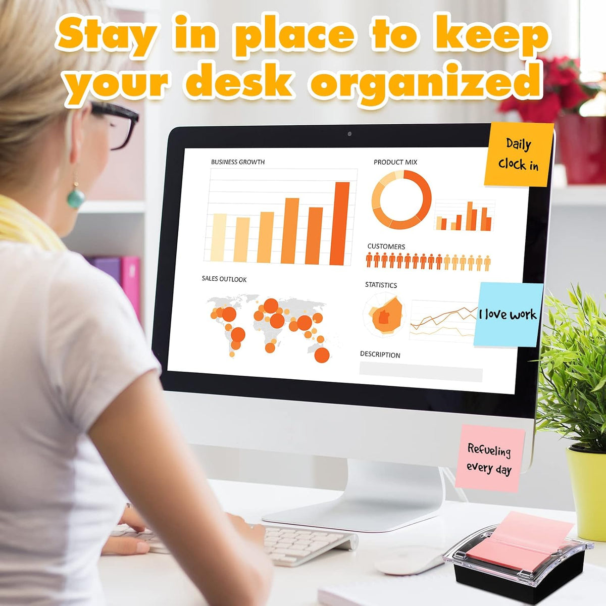 4 Pcs Pop up Sticky Notes Dispenser Sticky Note Holder for Desk